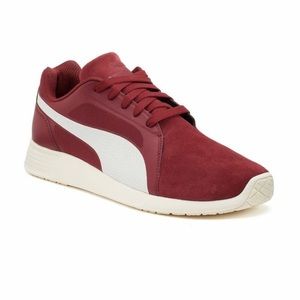 PUMA ST TRAINER EVO SUEDE LEATHER RUNNING SHOE RED WINE MAROON Sz 7.5mens 9-wmns